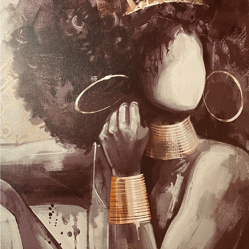 “Queen VI” Abstract Art with Gold Accents canvas